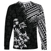 2024 new men's long-sleeved t-shirt 3d printed Polynesian flower print men's autumn tops casual round neck street t-shirt