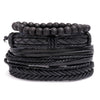 Modyle Multi-layer Gothic Leather Bracelet Set Punk Viantage Wings Charms Handwoven Bracelets for Men Jewelry Gifts