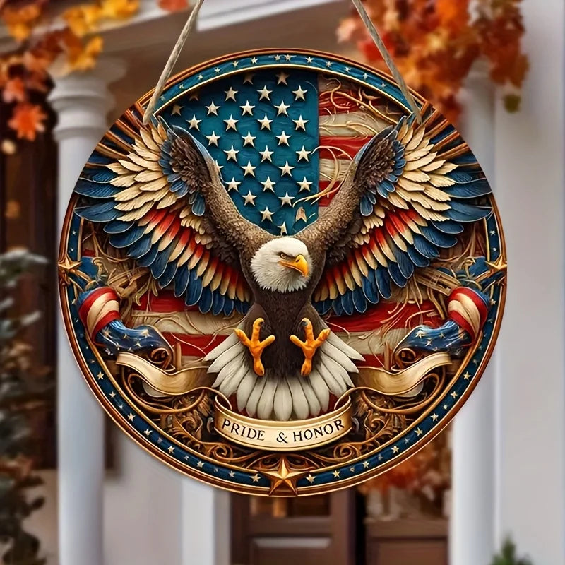 1 Piece American Style Patriotic Eagle Wooden Mural