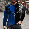 Fashion Jesus Cross Pattern T Shirt For Men 3D Lion Print Long Sleeve T-shirt Hip Hop Trend Vintage Clothes Oversized Cotton Top