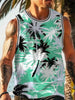 Summer Tank Top Men's Hawaii Beach Casual Clothing Quick Drying Silk Fit Sleeveless Shirt Mens Fashionable Body-Shaping Tank Top