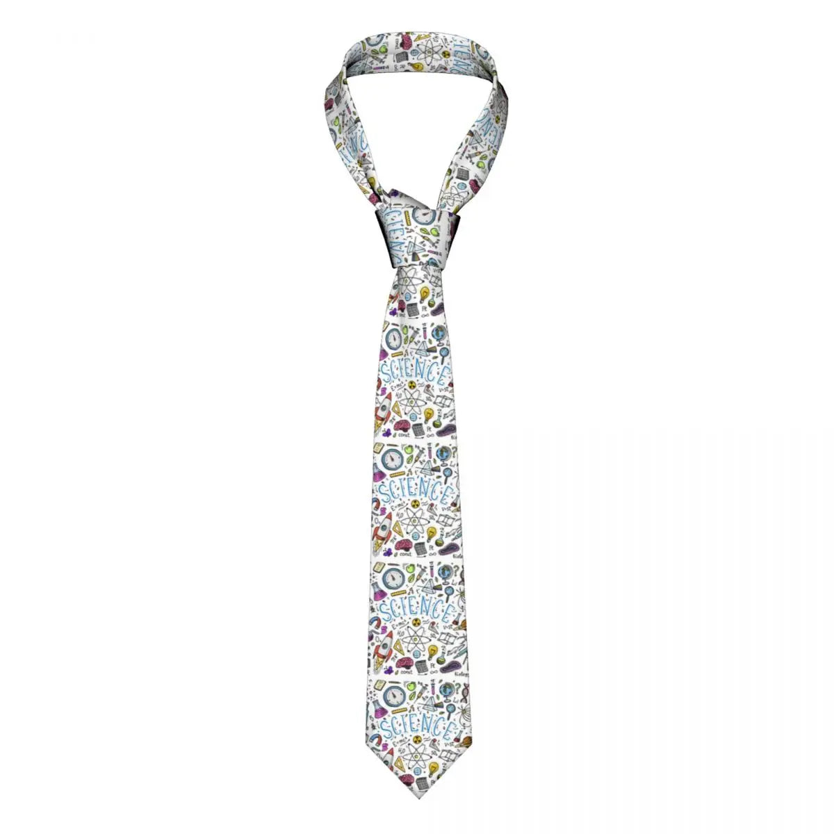 Custom Fashion Muppet Science Neckties for Men Silk Chemistry Elements Office Neck Ties