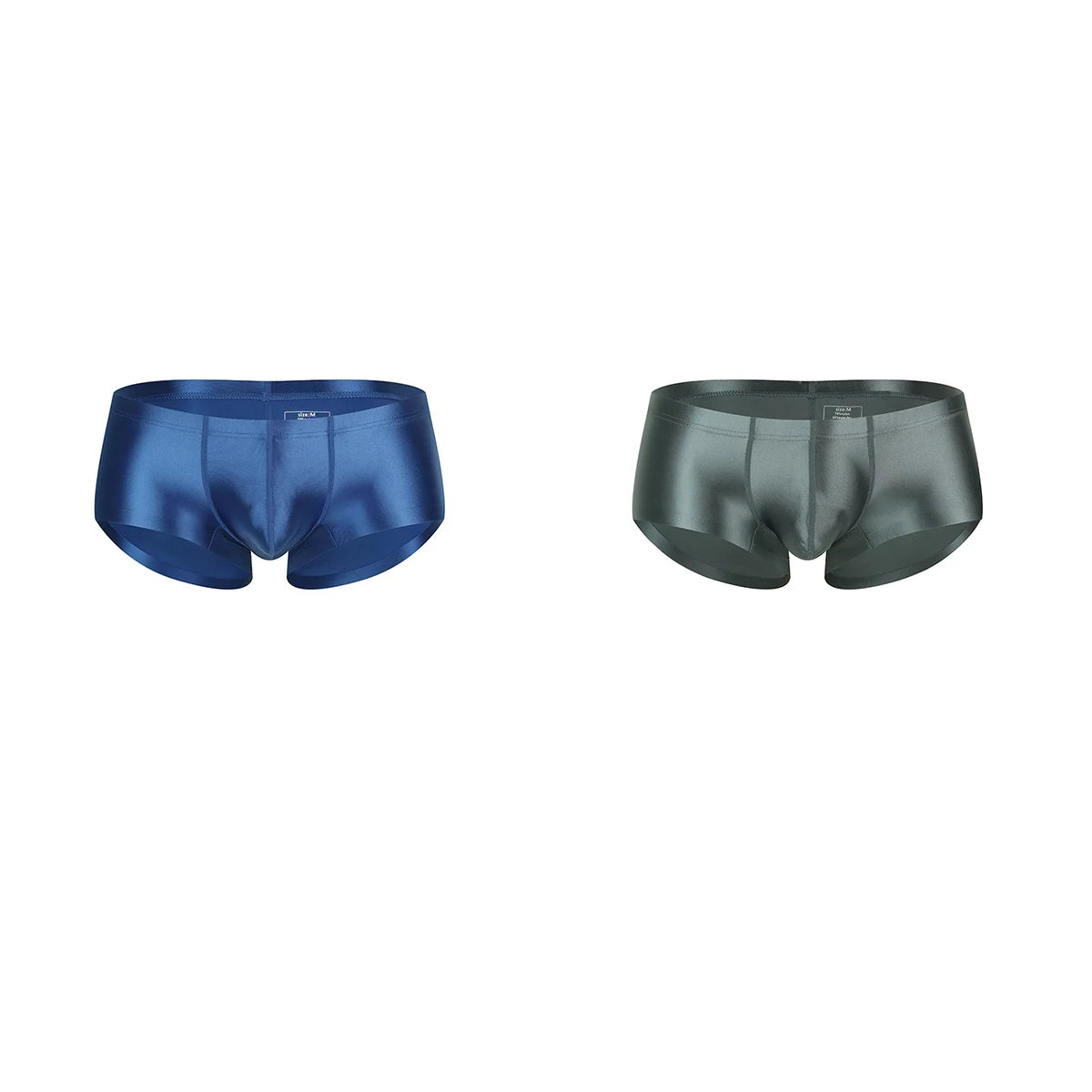 Men's Underwear Solid Color Shiny Silk-Smooth Boxer Shorts Low-Rise U-Cut Underpants