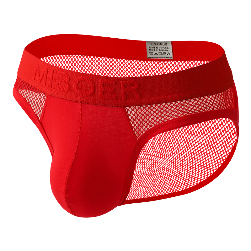 Men's Sexy High-Elastic Mesh Briefs Classic Black White Sports Low-Rise Gym Underwear Breathable Comfortable Athletic Fit Underw