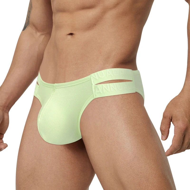 1PCS High Fork Comfortable Thread Cotton High Elastic Triangle Men's Underwear with New Design Double Waist Thin Waist Low Waist