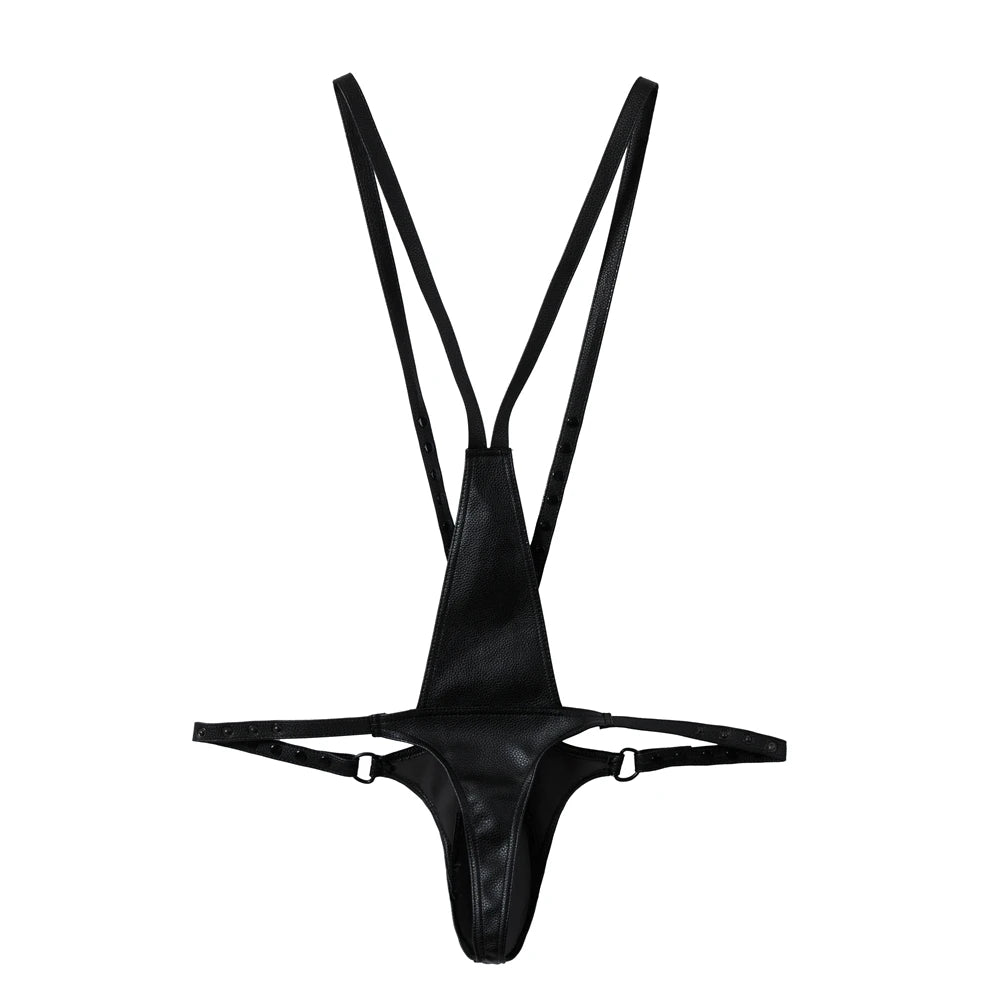 Men's Jockstrap Underwear Sexy Lingerie Harness Chest Bodysuit One-piece Jock with Removable Codpiece Big Bulge Adjustable Size.