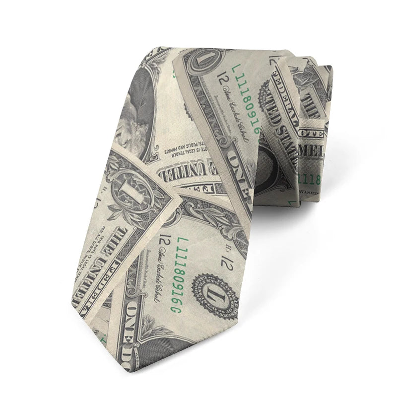 Interesting dollar pattern printing 8 cm wide tie fashion business shirt tie Pascual men's tie tie birthday gift