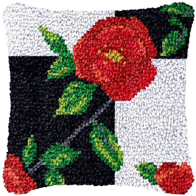 Flower Latch Hook Kit Cute Knooppakket Kussen Knopen Pillow Button Smyrna Knooppakket Needlework Button Packagek Linkhaak Kussen