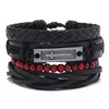 Modyle Multi-layer Gothic Leather Bracelet Set Punk Viantage Wings Charms Handwoven Bracelets for Men Jewelry Gifts