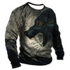 Men's Long Sleeve T-shirt Winter 3D Animal Print T Shirts Street Fashion Wolf Pattern Tops Tees Oversized Men's Clothing