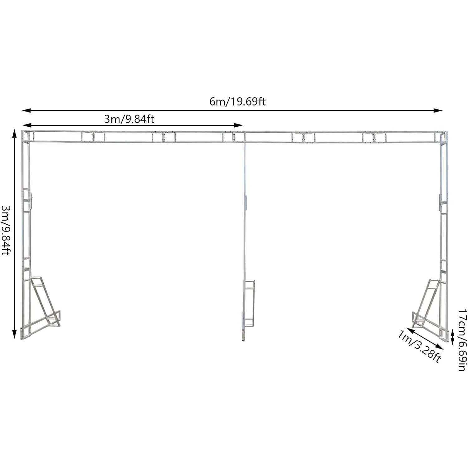 Professional Backdrop Stand Kit 10'x 20' Heavy Duty Background Support System Curtain Frame Metal Stand for Wedding Party