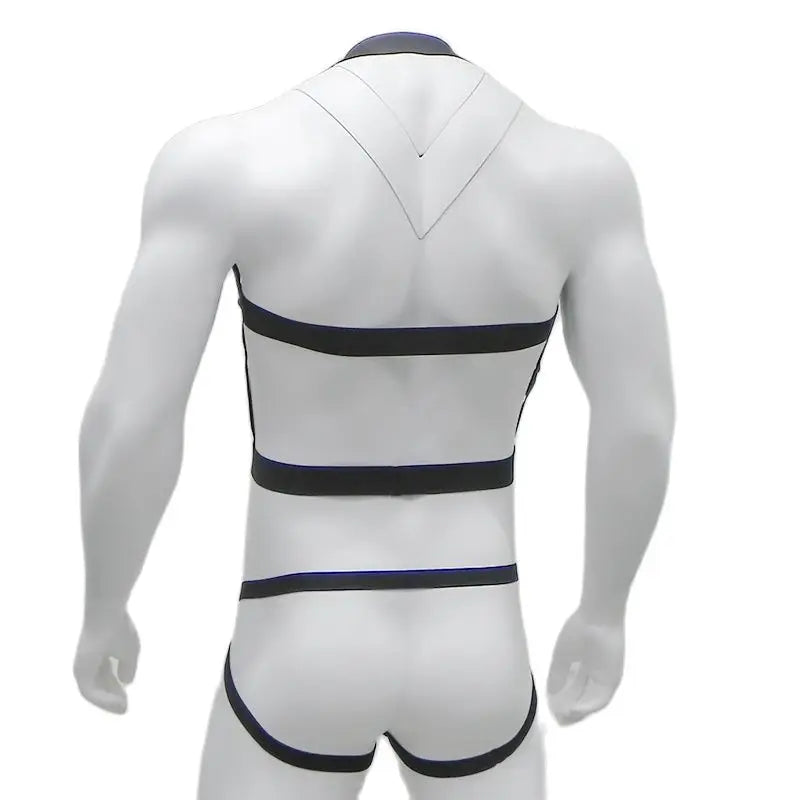 CLEVER-MENMODE Elastic Bondage Harness Mens G-string Thongs Set