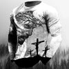Fashion Casual Men's Long Sleeve T-Shirt 3d Printed Retro Jesus Christ Street Personality Loose O Collar Harajuku Oversized Top