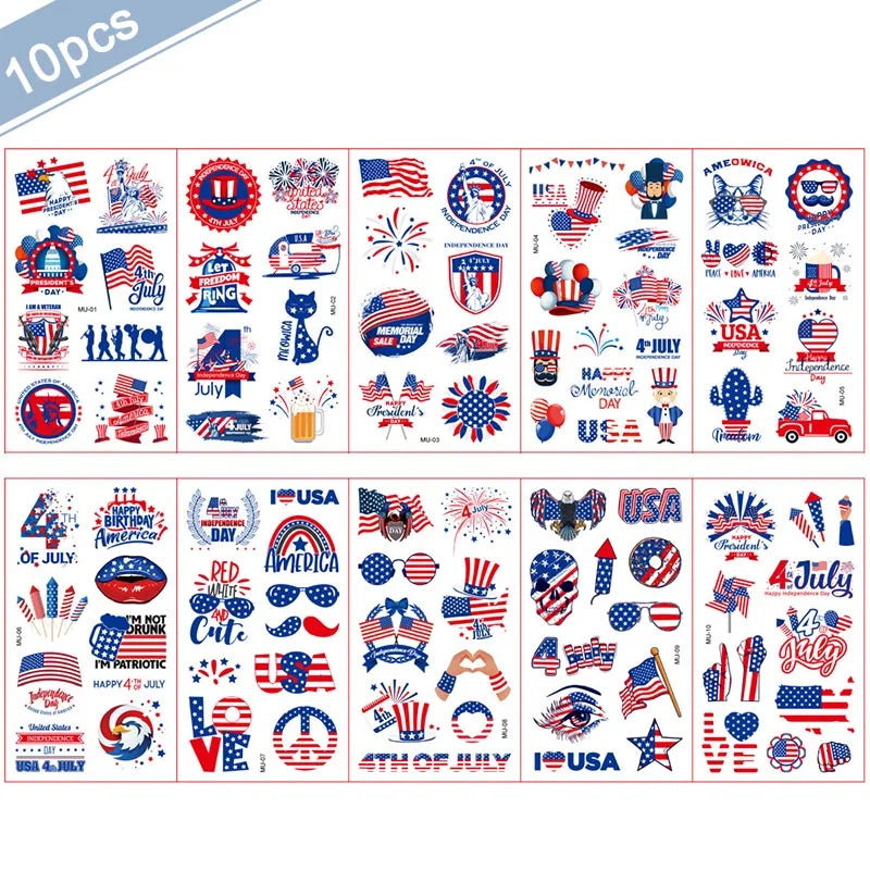 Independence Day Party Supplies American Flag Tableware USA Plates, Cups, Napkins, Forks, Spoons For 4th Of July USA Party Decor