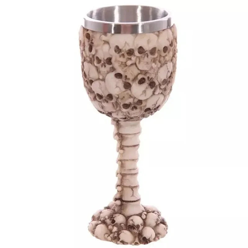 Skull Goblet Water Cup 3D Gothic Stainless Steel Creative Dragon Skeleton Design for Bar Party Home Stein Mug Halloween Gifts
