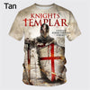 Fashion Retro Knights Templar 3D Printed Men's T-Shirts Summer Casual Streetwear Couple Tees Short Sleeve Tops Drop Shipping 5XL