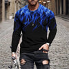 Retro Flame Series 3D Print Summer Men's O-Neck T-shirt Casual Long Sleeve T-Shirt Oversized Pullover Fashion Trend Men Clothing
