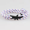 Mens Vintage Black Shark Bracelet Pure Hand Knitting Multicolor Rope Multilayer Bracelets For Women Men Cute Animal Jewelry Gift