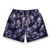 Premium 3D Printed Men's Hawaiian Shorts - Ultra Casual Skull Graphic for Summer Vacations and Sport Running