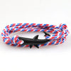 Mens Vintage Black Shark Bracelet Pure Hand Knitting Multicolor Rope Multilayer Bracelets For Women Men Cute Animal Jewelry Gift