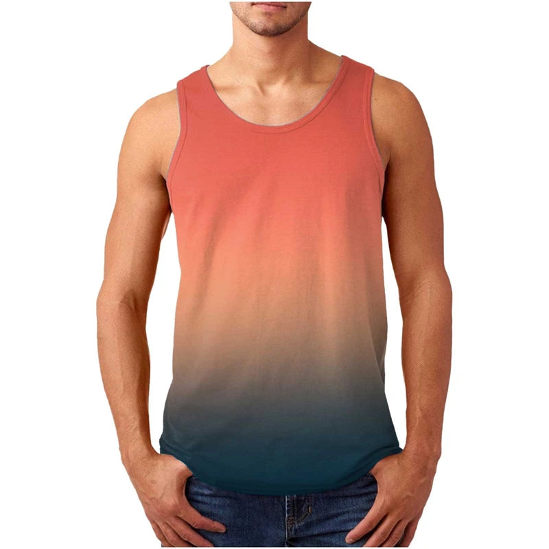 Camouflage 3d Print Tank Top For Men Summer Classic Gym Fitness T-Shirt Street Sports Running Sleeveless Tees Tops Camo Vest