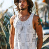 Summer Men's Vest Retro Totem Printed Round Neck Clothing Sleeveless T-shirt Printed Large Size Daily Sports Fitness Running Top
