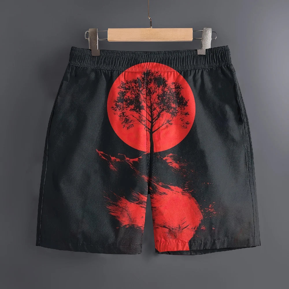 Men's Hawaiian 3D Japanese Pattern Beach Shorts Quick Dry Outdoor Leisure Sports Shorts Fashion Men's Shorts