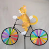 Three-dimensional Cartoon Animal Riding Windmill Cartoon Modelling Standing Pole Bicycle Wind Spinners Wind Spinners Lawn