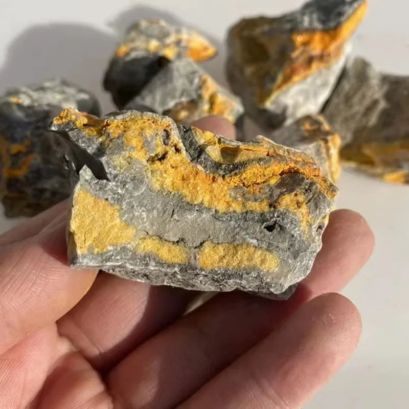 Natural BumbleBee Jasper Freeform Bulk Yellow Bee Jasper Raw Stone, Mineral Specimen Crystal Collection DIY Jewelry Making