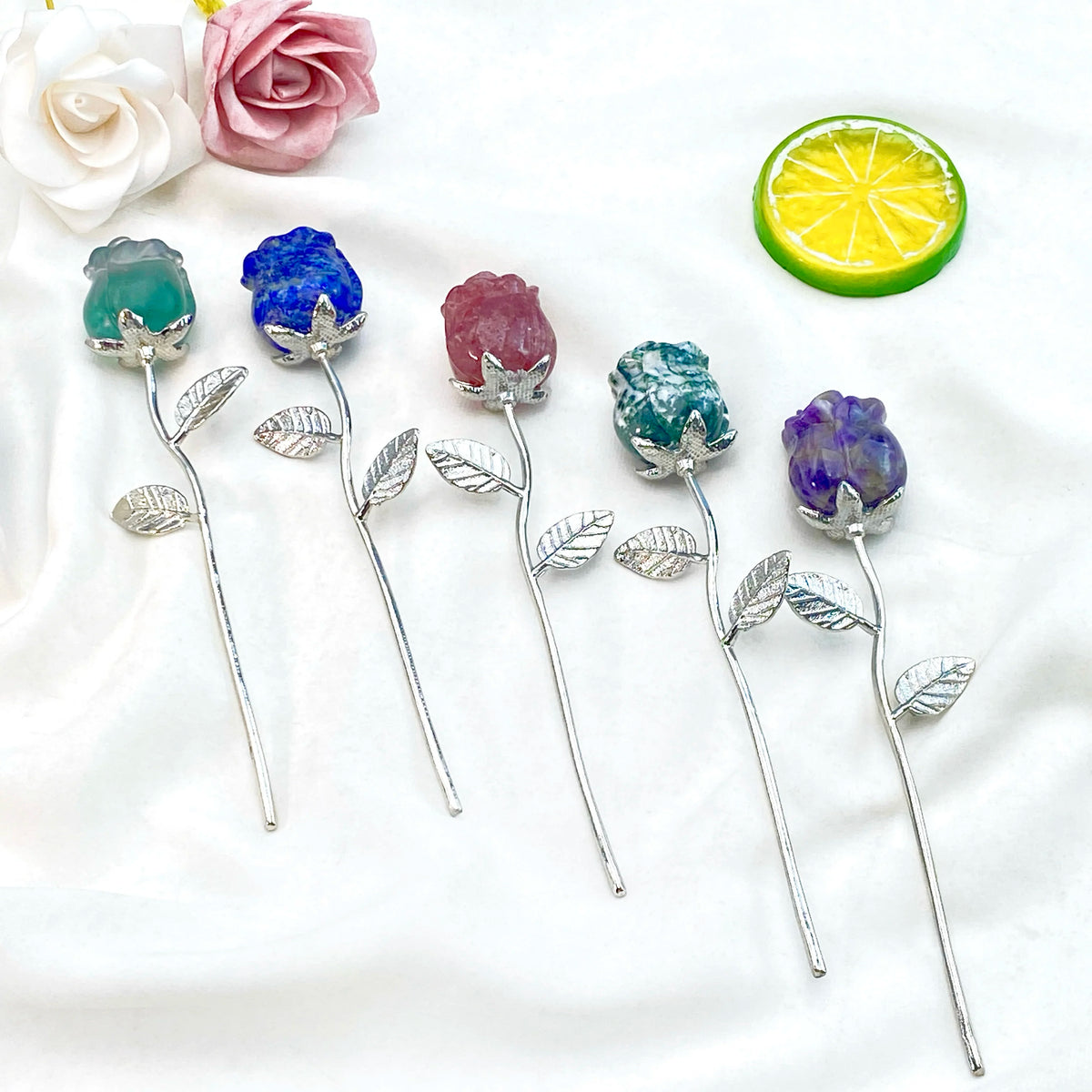 1PC Crystal Carved Rose Flower,Excellent Gifts,Ideal for Valentine's Day,Mother's Day,Graduation Gift,Home Decor Accent