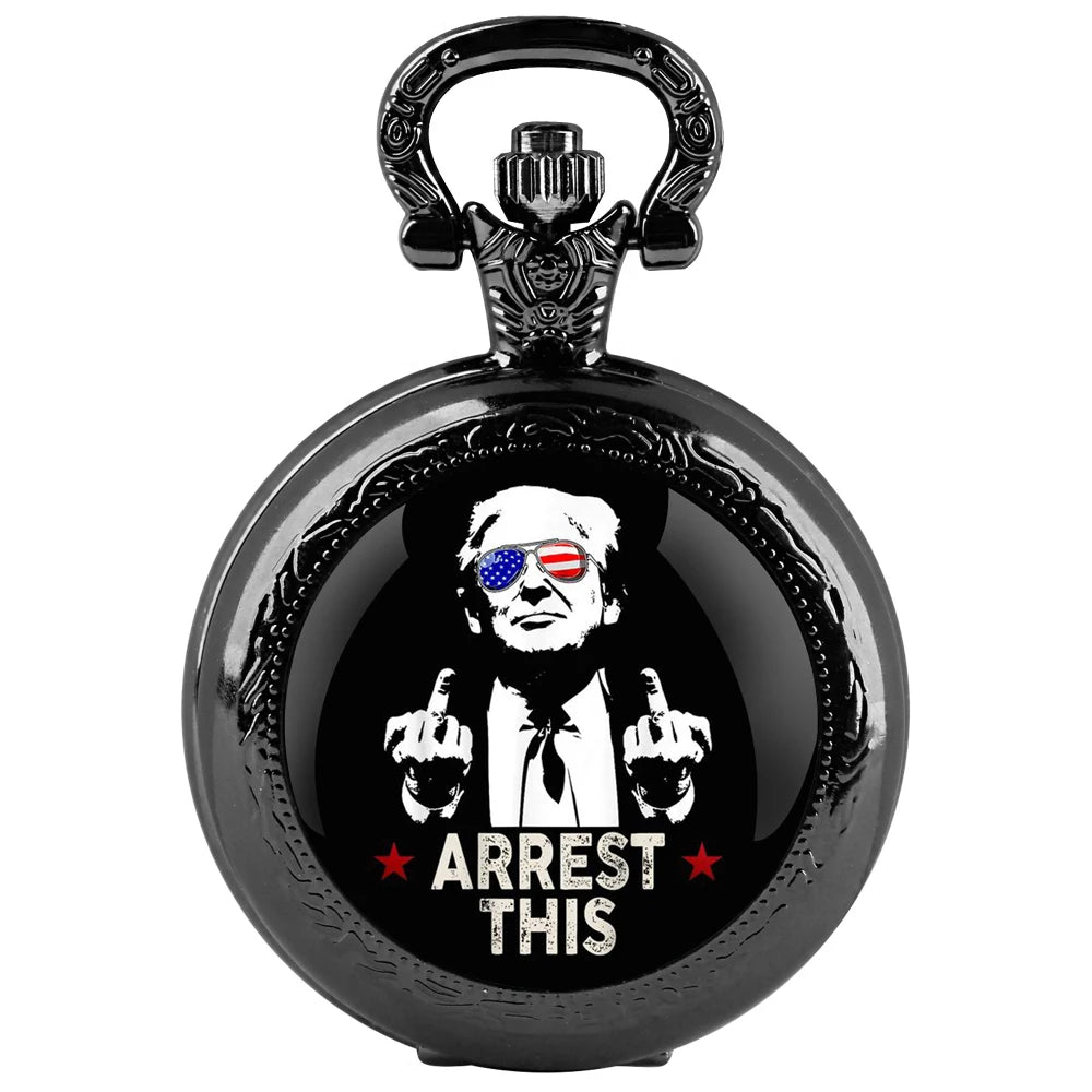 Trump Victory Pendant Quartz Pocket Watch Souvenir