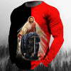 Fashion Casual Men's Long Sleeve T-Shirt 3d Printed Retro Jesus Christ Street Personality Loose O Collar Harajuku Oversized Top