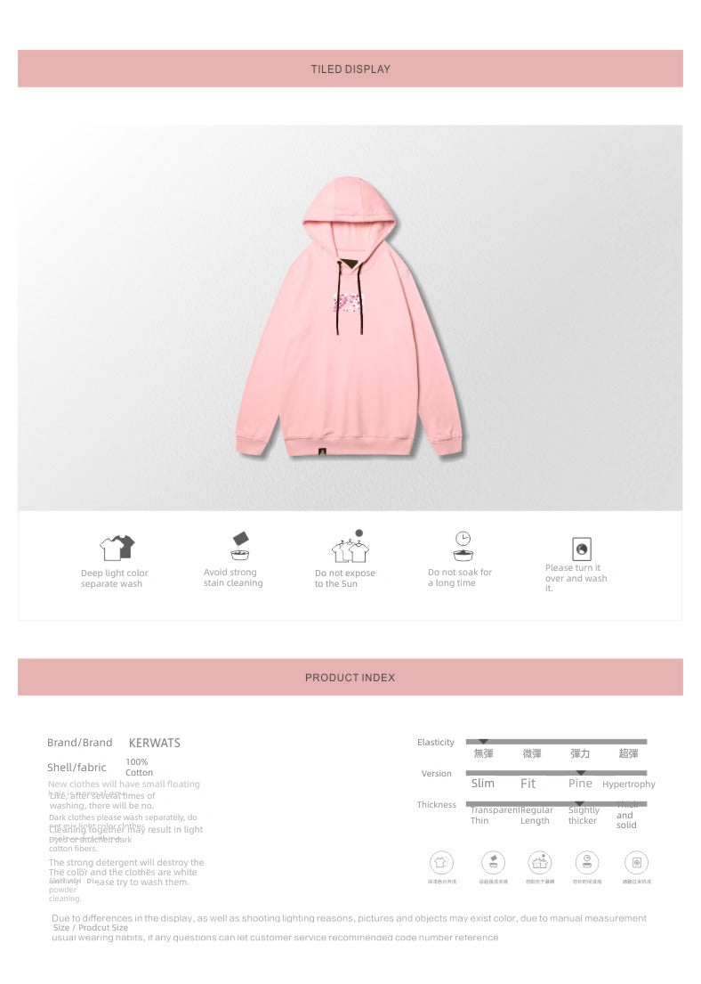 Kerwats Loose plus Size Large Size Hoodies for Men Women Hoodie