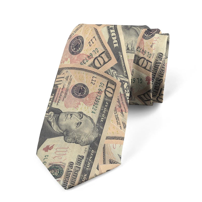 Interesting dollar pattern printing 8 cm wide tie fashion business shirt tie Pascual men's tie tie birthday gift