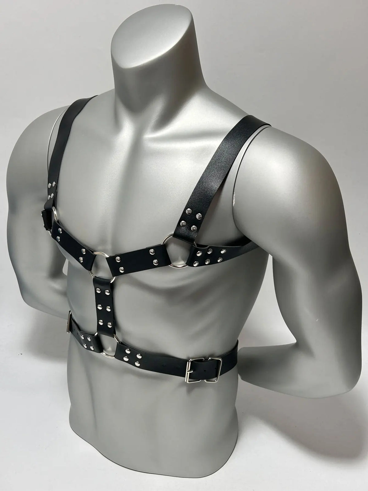 Harness Leather Adjustable Body Harness for Men, Goth Punk Cosplay Chest Belt Strappy, O-Ring Festival Rave Gear Accessories
