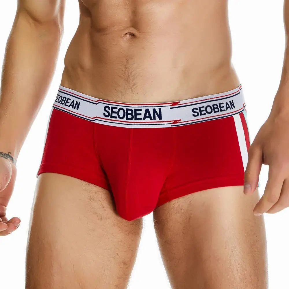SEOBEAN Brand Men's Boxers Briefs Breathable Cotton Underwear Men Underpants Boxer Shorts U convex Bag 2023 New Boxer For Man