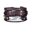 New Trendy Retro 4pcs/Set Bracelets & Bangles Men's Multilayer Black Leather Jewelry Charm Pulseiras Boyfriend Wristband