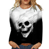 2024 New Women Halloween Crow Printed Casual Sweatshirt Round Neck Casual Basic Loose Fashion Women Designer Style