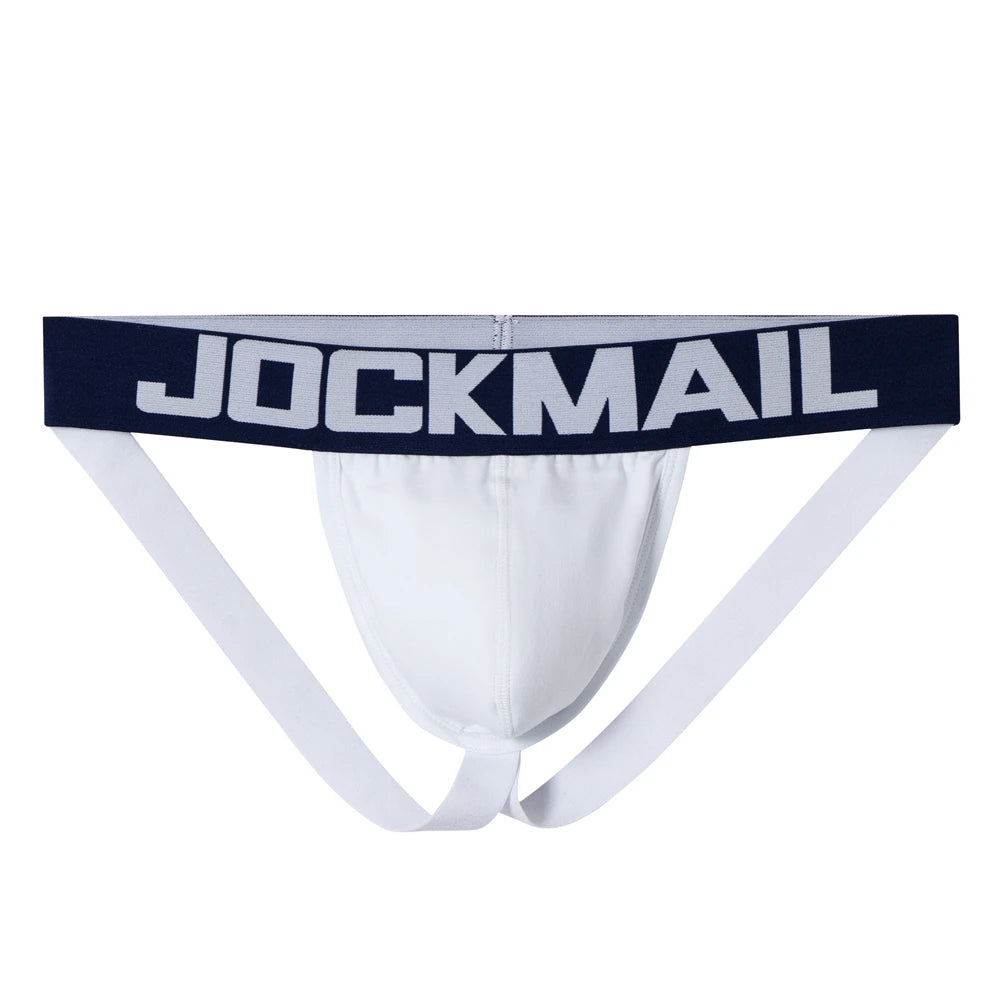 3pcs/Lot White Men Underwear Jockstrap Thong Cotton Sexy Sissy Mens Briefs Tangas De Homrbre Cueca Gay Jock Strap Breathable