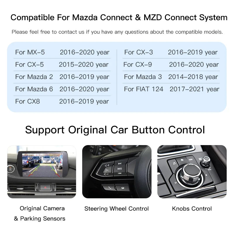 CARABC Carplay Android Auto Adapter UBS Hub OEM for Retrofit Mazda 2 3 6 CX3 CX5 CX8 CX9 MX5 Demio Miata TK78669U0C Kit