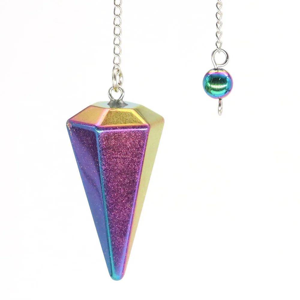 Natural Crystal Pendulums for Divination Dowsing Amethyst Pink Quartz Pendulum Reiki Healing Gem Stone Pendant Pendulos