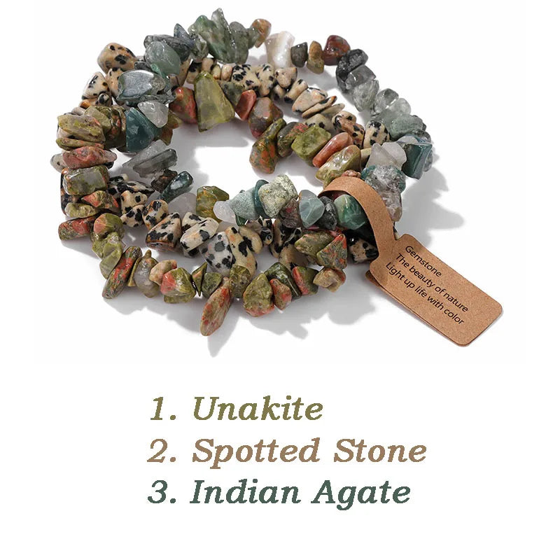 Irregular Natural Stone Bracelet Crystal Quartz Amethysts Tiger Eye Chips Gravel Beads Bracelets for Women Men Healing Jewelry