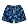 Premium 3D Printed Men's Hawaiian Shorts - Ultra Casual Skull Graphic for Summer Vacations and Sport Running
