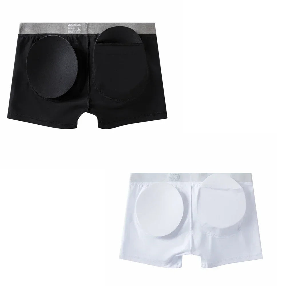 JOCKMAIL Men Underwear Sexy Butt Lifter Enlarge Pad Underpants Removable Pad Boxer Butt-Enhancing Trunk Shorts Male Panties