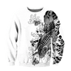 Japanese Mythology Mask Printed Sweatshirt Men's Clothes Harajuku Street Pullover Top 3D Printed Mysterious Culture Sweatshirts