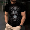 3D Lion Print Graphic T shirts Short Sleeve Tee Men's Clothing O-Neck Animal Print Mens Clothing T-shirts for Men Street Tops
