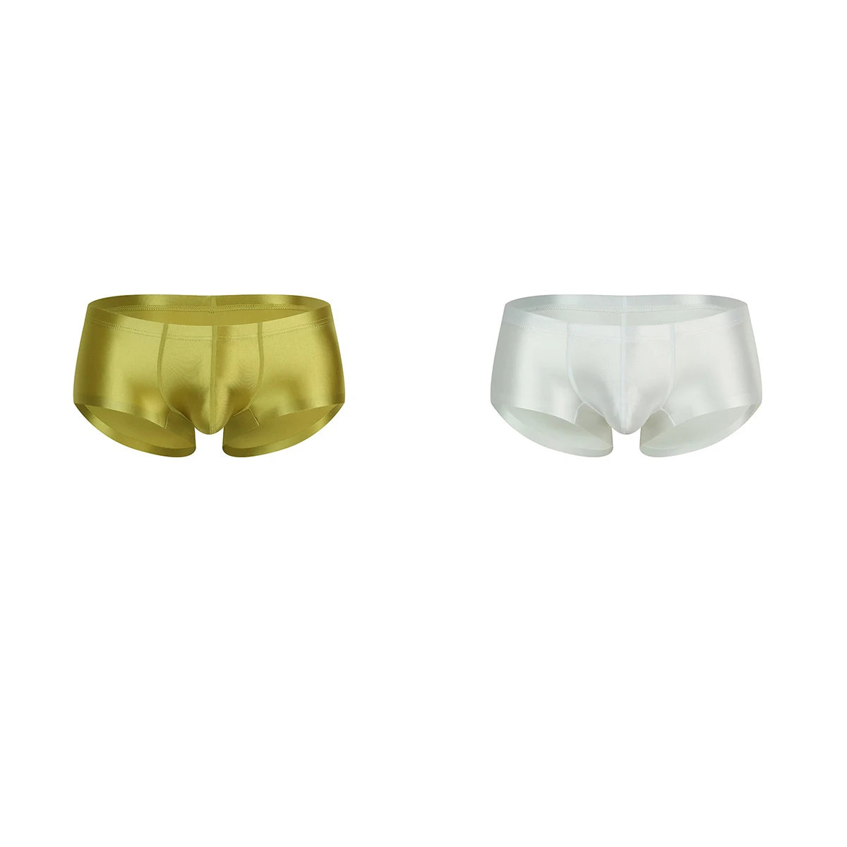 Men's Underwear Solid Color Shiny Silk-Smooth Boxer Shorts Low-Rise U-Cut Underpants