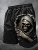 Men's Skull Long Swim Trunks Surf Trunks Shorts Fashion Street Trend Casual Daily Vacation with Elastic Waist Designer Clothing