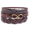 Modyle Multi-layer Gothic Leather Bracelet Set Punk Viantage Wings Charms Handwoven Bracelets for Men Jewelry Gifts