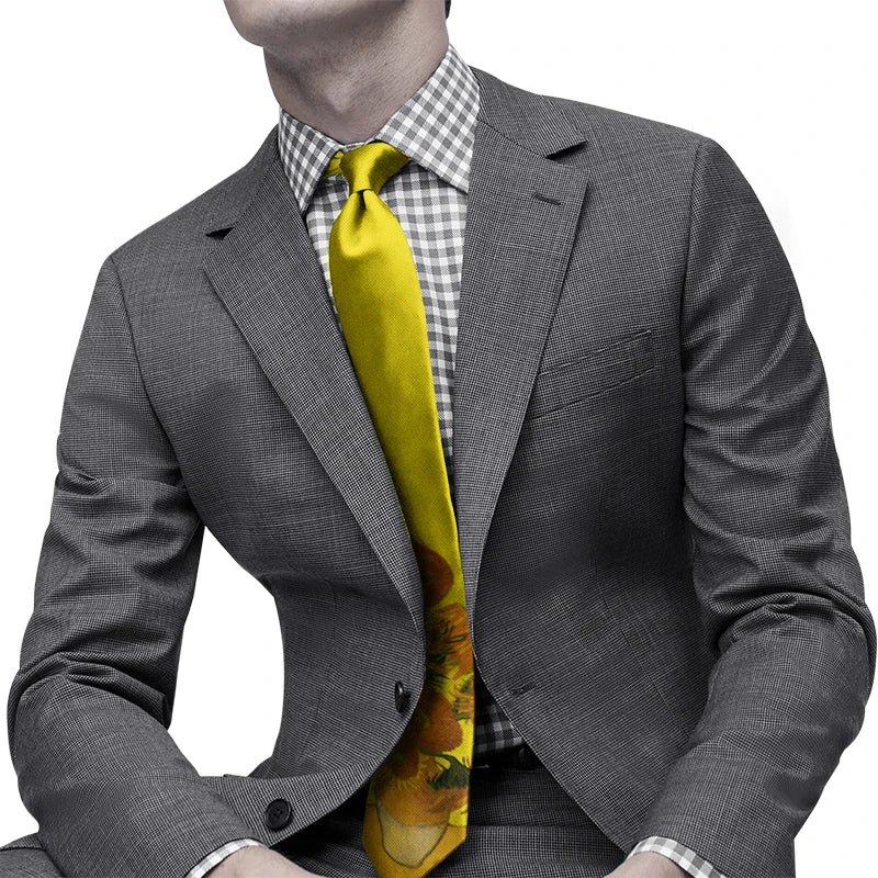 Retro art oil painting floral print tie fashion business wedding casual party tie unisex polyester tie shirt accessories